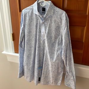 Hugo boss blue floral button down